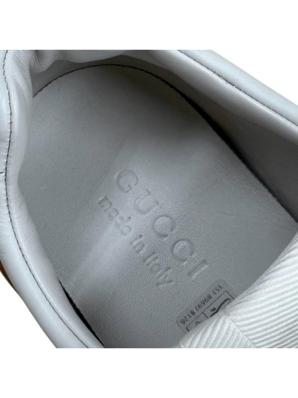 Gucci Sherry Line Leather Ryton Interlocking Sneakers Beige 6.5 - Picture 11 of 13